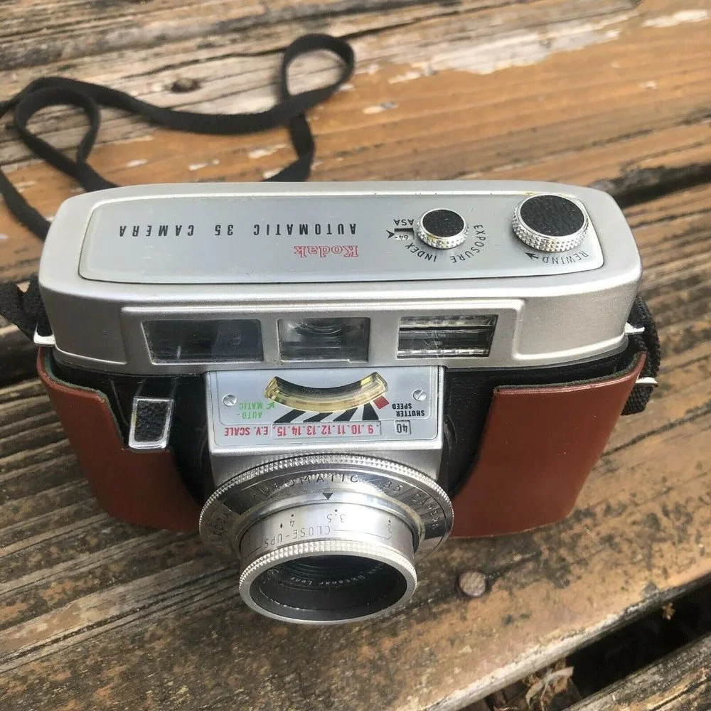 Kodak Eastman Automatic Camera 35mm Leather FieldCase Kodachrome Vintage 50s 60s